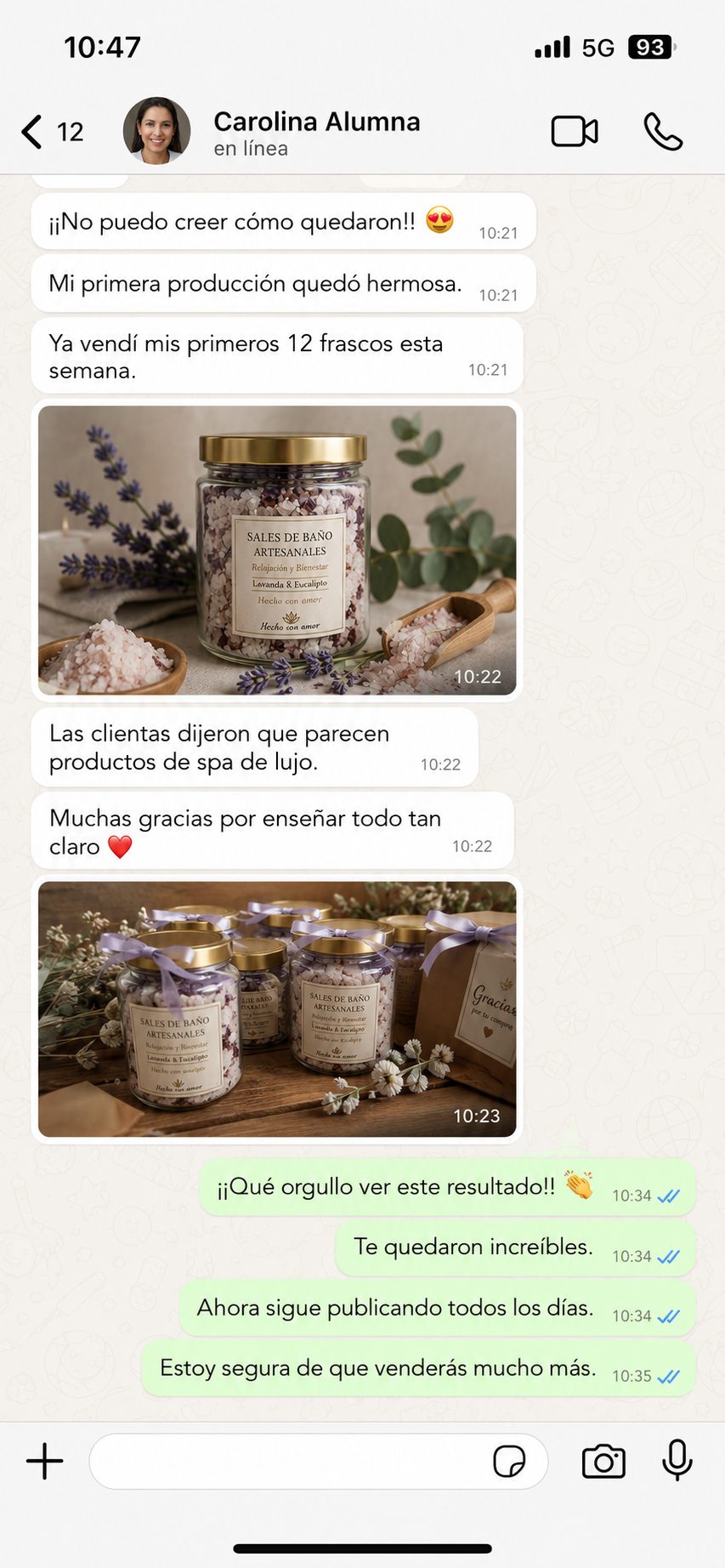 Testimonio real de alumna 1